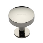 M Marcus Heritage Brass Domed Disc Design Cabinet Knob with Rose 32mm 